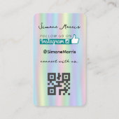 ホログラフィックデザイン – ソーシャルメディアQRコードビジネス 名刺 (正面)