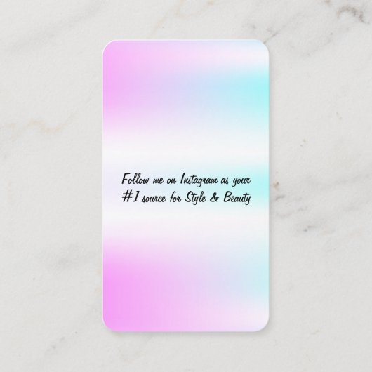 ホログラフィックデザイン – ソーシャルメディアQRコード 名刺 (裏面)