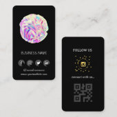 ホログラフィックデザイン – ソーシャルメディアQRコード 名刺 (正面/裏面)