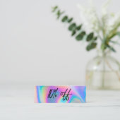 ホログラフィックトレンディーサロンありがとうございます名刺 スキニー名刺 (スタンド正面)