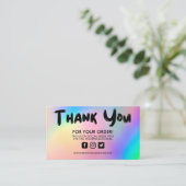 ホログラフィックトレンディーサロンありがとうございます名刺 名刺 (スタンド正面)