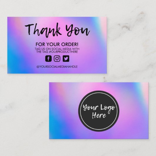 ホログラフィックトレンディーサロンありがとうございます名刺 名刺 (正面/裏面)