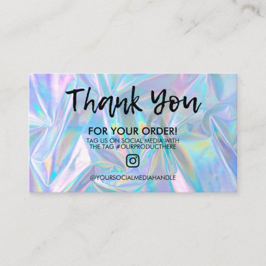 ホログラフィックトレンディーサロンありがとうございます名刺 名刺 (正面)