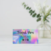 ホログラフィックトレンディーサロンありがとう 名刺 (スタンド正面)