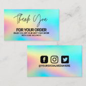 ホログラフィックトレンディー割引ありがとうございます 名刺 (正面/裏面)