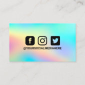 ホログラフィックトレンディー割引ありがとうございます 名刺 (裏面)