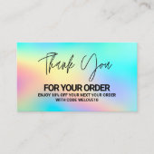 ホログラフィックトレンディー割引ありがとうございます 名刺 (正面)