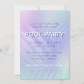 ホログラフィックトロピカルリーフプールパーティー 招待状 (正面)