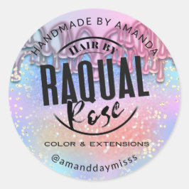 ホログラフィックドライカスタムプのロゴ製品デザイン ラウンドシール