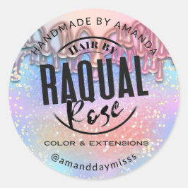 ホログラフィックドライカスタムプのロゴ製品パッケージ ラウンドシール