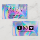 ホログラフィックドリップありがとうトレンディーサロンC 名刺 (正面/裏面)