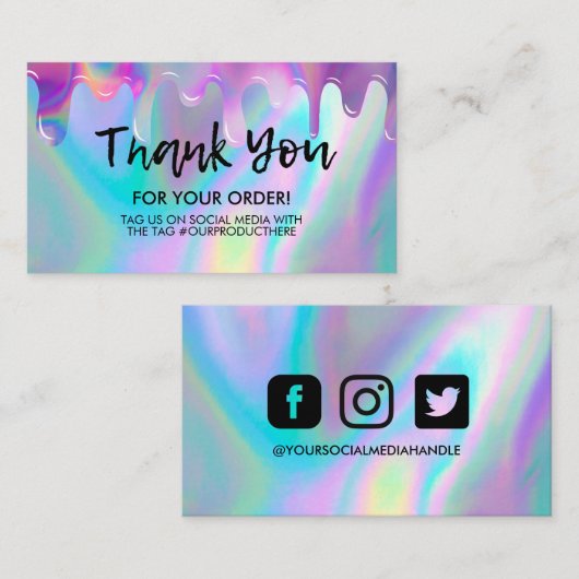 ホログラフィックドリップサロンありがとうございます名刺 名刺 (正面/裏面)