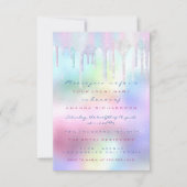 ホログラフィックドリップスユニコーンパーティースウィート15th人魚 招待状 (正面)