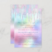 ホログラフィックドリップスユニコーンパーティースウィート15th人魚 招待状 (正面/裏面)