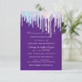 ホログラフィックドリップスユニコーンピンクパープルスウィート16th 招待状 (スタンド正面)