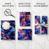 ホログラフィックドリームスケープ： 3D虹色デザイン ラッピングペーパーシート