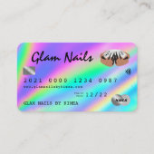 ホログラフィックネイリストクレジットカード 名刺 (正面)