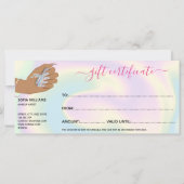 ホログラフィックネイルサロン女性手爪、 ネイル技術者 (裏面)