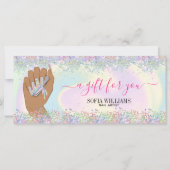 ホログラフィックネイルサロン女性手爪、 ネイル技術者 (正面)