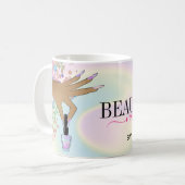 ホログラフィックネイルサロン女性手爪、 ネイル技術者 コーヒーマグカップ (正面左)