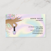 ホログラフィックネイルサロン女性手爪、 ネイル技術者 名刺 (裏面)