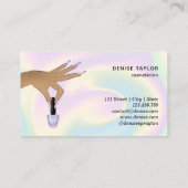 ホログラフィックネイルサロン女性手爪、 ネイル技術者 名刺 (裏面)