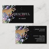 ホログラフィックネイルサロン女性手爪、 ネイル技術者 名刺 (正面/裏面)