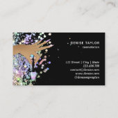 ホログラフィックネイルサロン女性手爪、 ネイル技術者 名刺 (裏面)