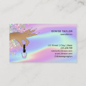 ホログラフィックネイルサロン女性手爪、 ネイル技術者 名刺 (裏面)