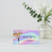 ホログラフィックネイルサロン女性手爪、 ネイル技術者 名刺 (スタンド正面)