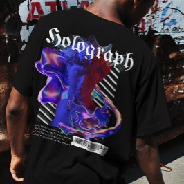 ホログラフィックネオンアートギリシャのストリートウェア Tシャツ