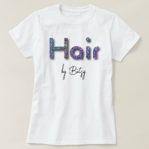 ホログラフィックネオングリッター美容師 Tシャツ