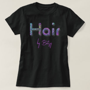 ホログラフィックネオングリッター美容師 Tシャツ