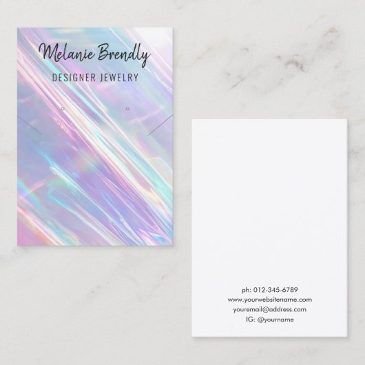 ホログラフィックネックレスイヤリングジュエリー表示 名刺 (正面/裏面)