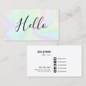 ホログラフィックハローソーシャルメディアのアイコンネットワーク 名刺 (正面/裏面)