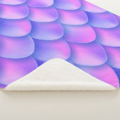 ホログラフィックバイオレットマーメイド尾翼テクスチャ効果 シェルパブランケット (3/4)