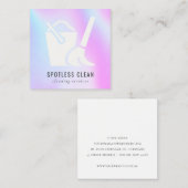 ホログラフィックバケット箒掃除機清掃サービス スクエア名刺 (正面/裏面)