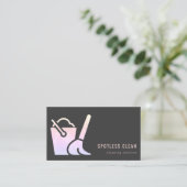 ホログラフィックバケット箒掃除機清掃サービス 名刺 (スタンド正面)