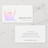 ホログラフィックバケット箒掃除機清掃サービス 名刺 (正面/裏面)