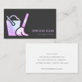 ホログラフィックバケット箒掃除機清掃サービス 名刺 (正面/裏面)