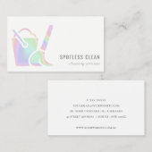 ホログラフィックバケット箒掃除機清掃サービス 名刺 (正面/裏面)