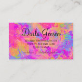 ホログラフィックバックグラウンモダンドエレガントスクリプト 名刺 (裏面)