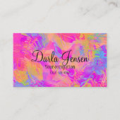 ホログラフィックバックグラウンモダンドエレガントスクリプト 名刺 (正面)