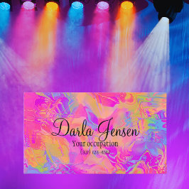 ホログラフィックバックグラウンモダンドエレガントスクリプト 名刺