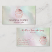 ホログラフィックバラ金ゴールドカップケーキ自家製ベーカリー 名刺 (正面/裏面)