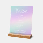 ホログラフィックバーメニュー アクリルサイン (傾斜)