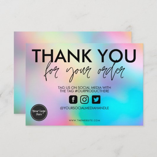 ホログラフィックパステルありがとうメディア挿入 (正面/裏面)