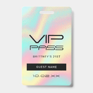 ホログラフィックパステルグラム21招待状VIP バッジ