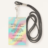 ホログラフィックパステルグラム21招待状VIP バッジ (裏面ランヤード)