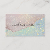 ホログラフィックパステルグリッターメイクアップアーティストエレガント 名刺 (正面)